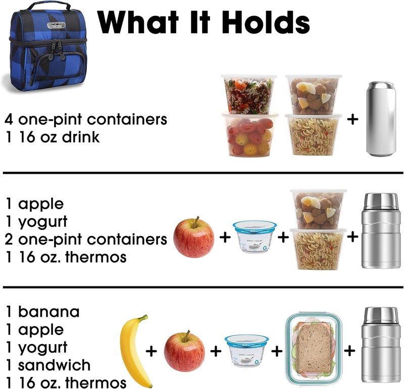 J World New York Corey Insulated Lunch Bag in Block Navy - Image 4